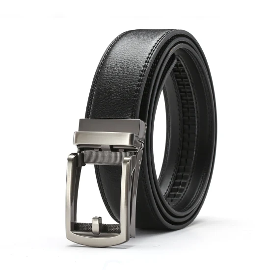 Ceinture à boucle automatique réglable et décontractée pour hommes d'affaires, vente en gros, nouvelle mode Lxurury, ceintures à cliquet en cuir véritable